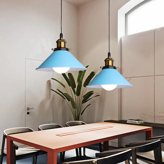 22cm Colourful Iron LED Pendant / Light Source Not Included / 22cm Blue
