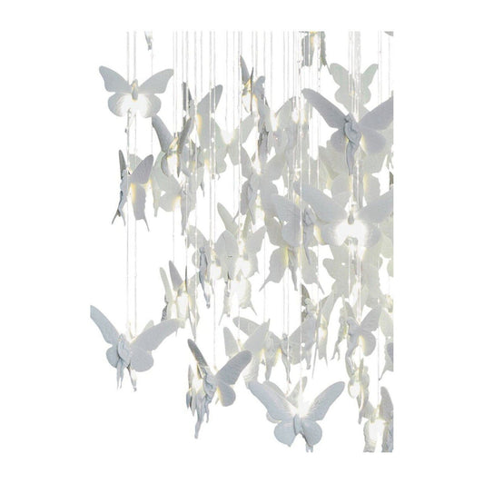 Cascading Porcelain Fairy Chandelier / Golden Luster