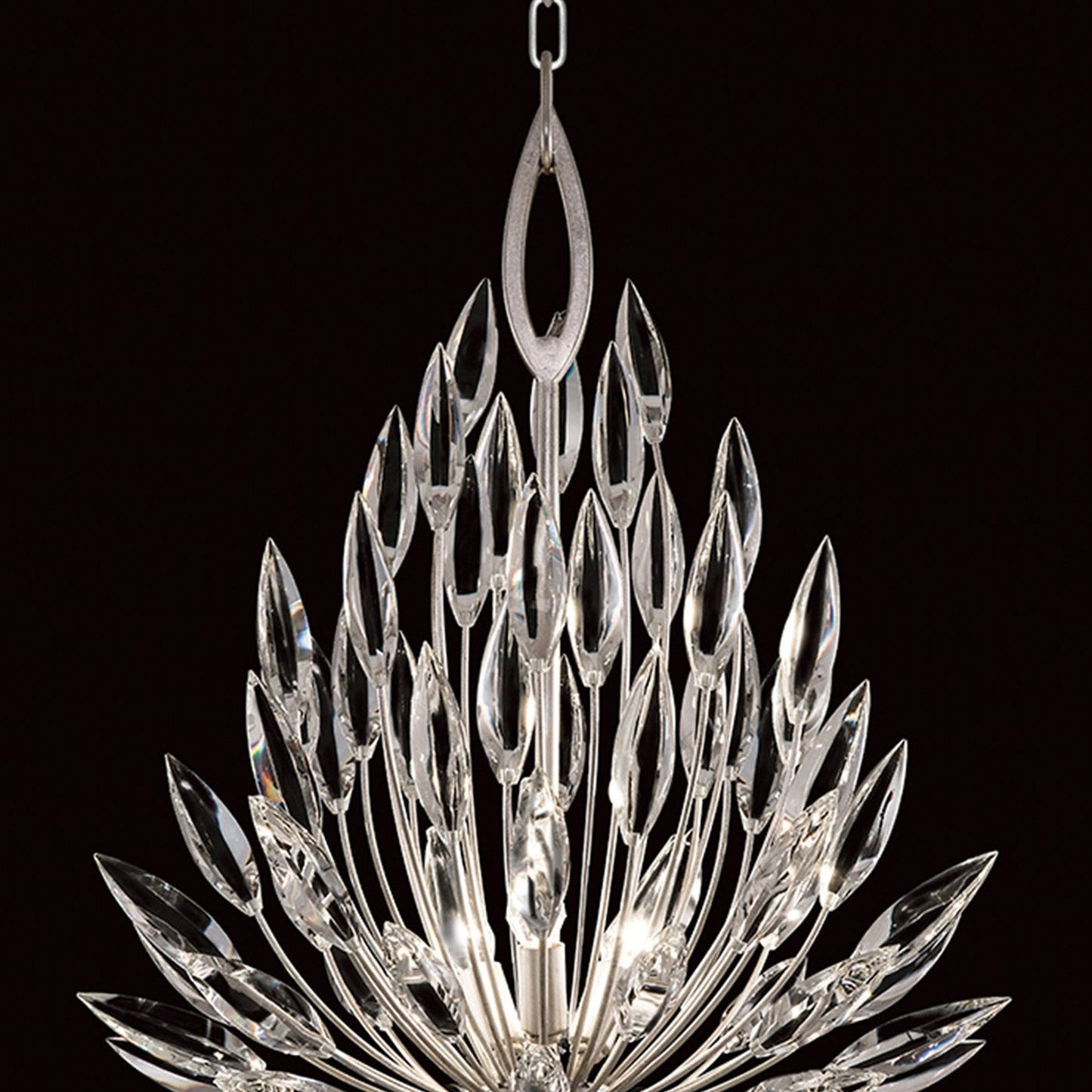 Crystal Lily Bud Round Pendant Light
