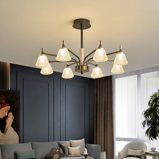Modern Multi-Ring Three-Colour Chandelier / 8 Heads