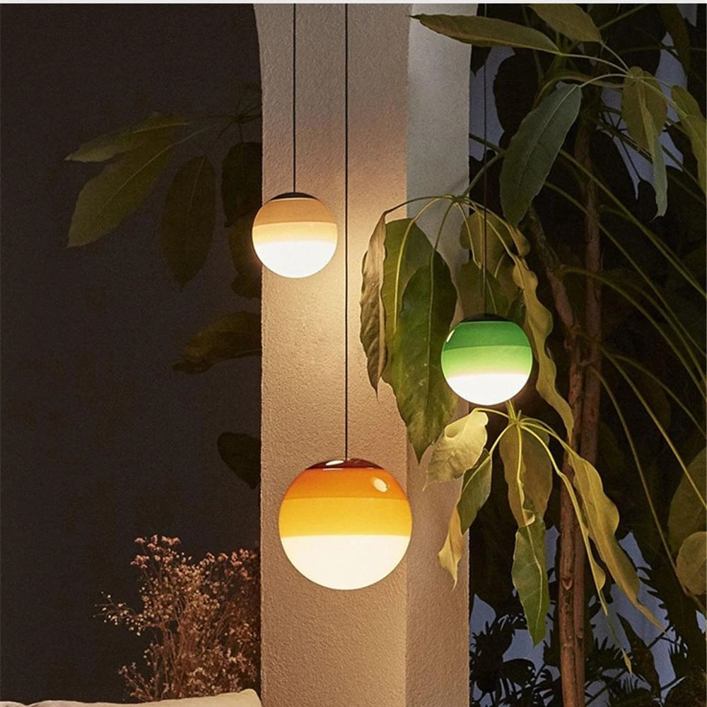 15cm Gradient Glass Pendant Light / Gradient Orange / Dia15cm Without Light Source
