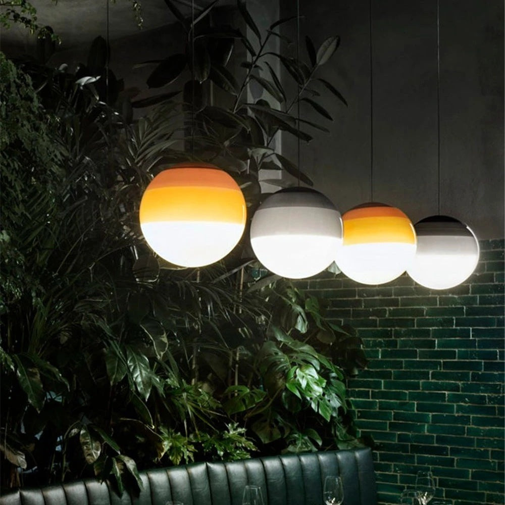 15cm Gradient Glass Pendant Light / Gradient Orange / Dia20cm Without Light Source