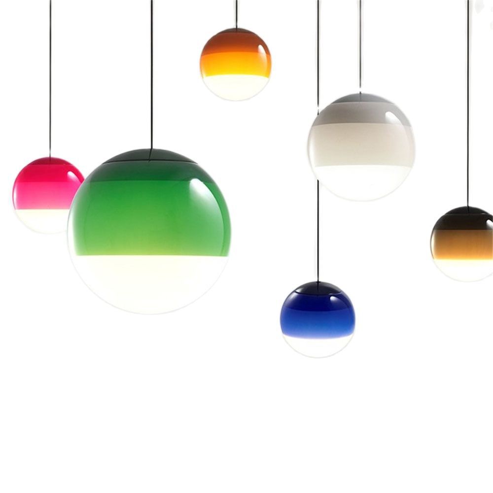 15cm Gradient Glass Pendant Light / Gradient pink / Dia15cm Without Light Source