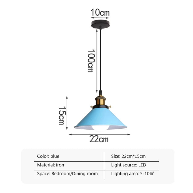 22cm Colourful Iron LED Pendant / Light Source Not Included / 22cm Pink
