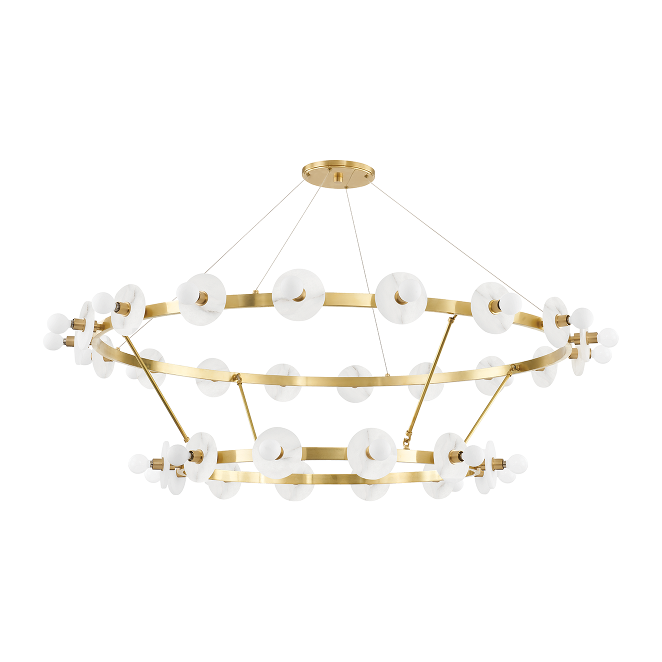 30-Light 58-Inch Statement Chandelier / Aged Brass