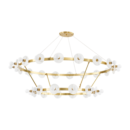 30-Light 58-Inch Statement Chandelier / Aged Brass