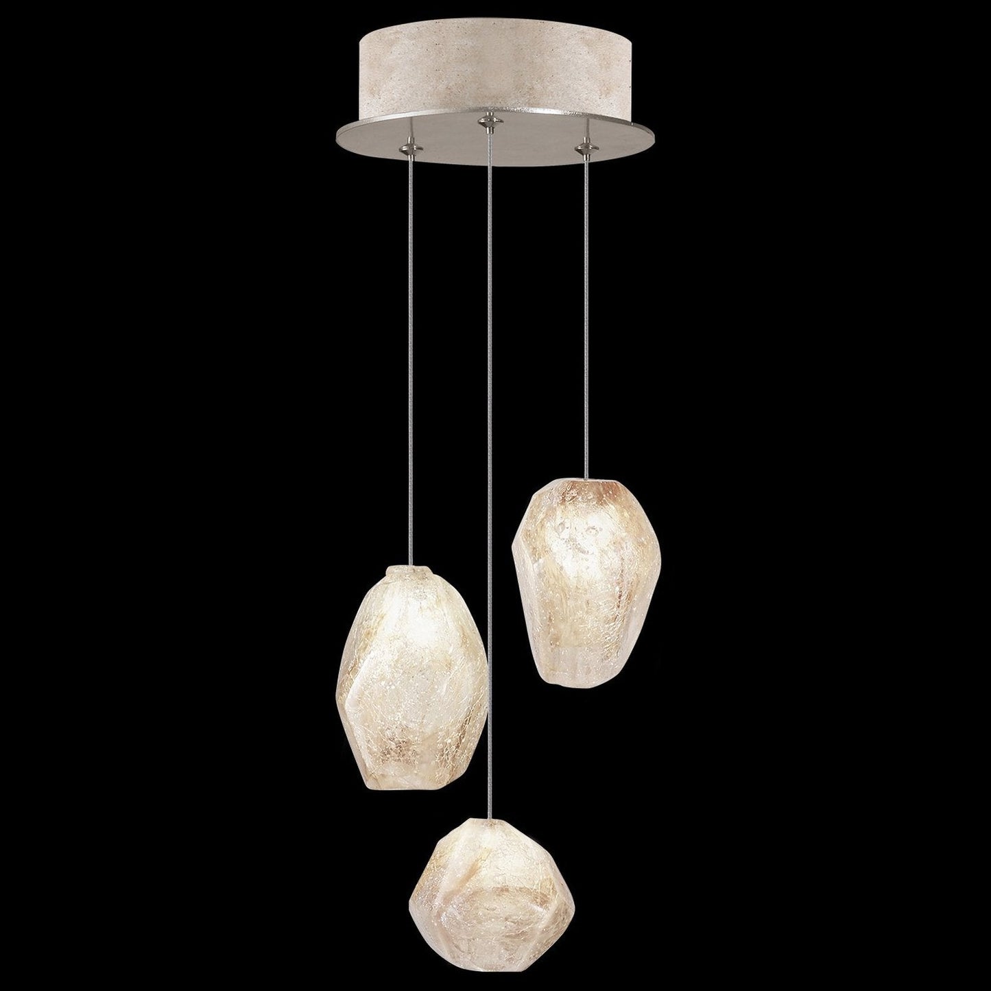 9-Inch Natural Quartz Glass Pendant / Gold