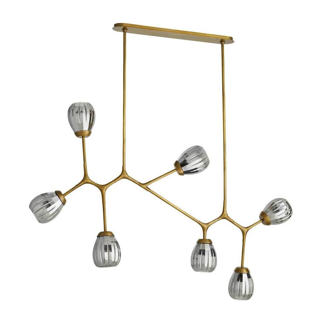 Adjustable Antique Brass Globe Chandelier