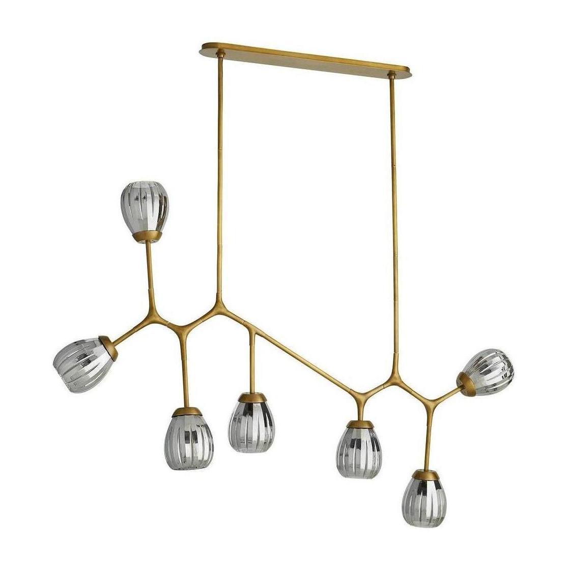 Adjustable Antique Brass Globe Chandelier / Default Title