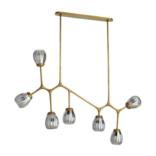 Adjustable Antique Brass Globe Chandelier / Default Title