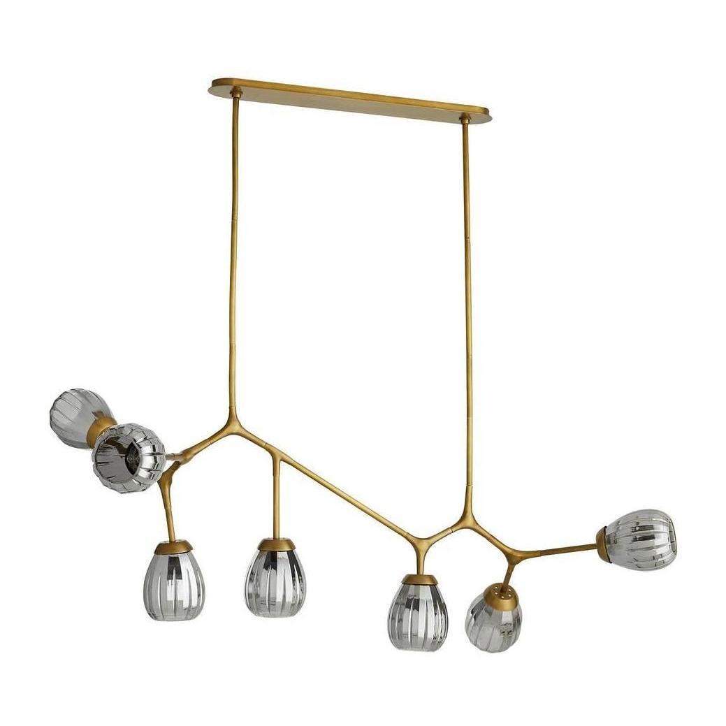 Adjustable Antique Brass Globe Chandelier