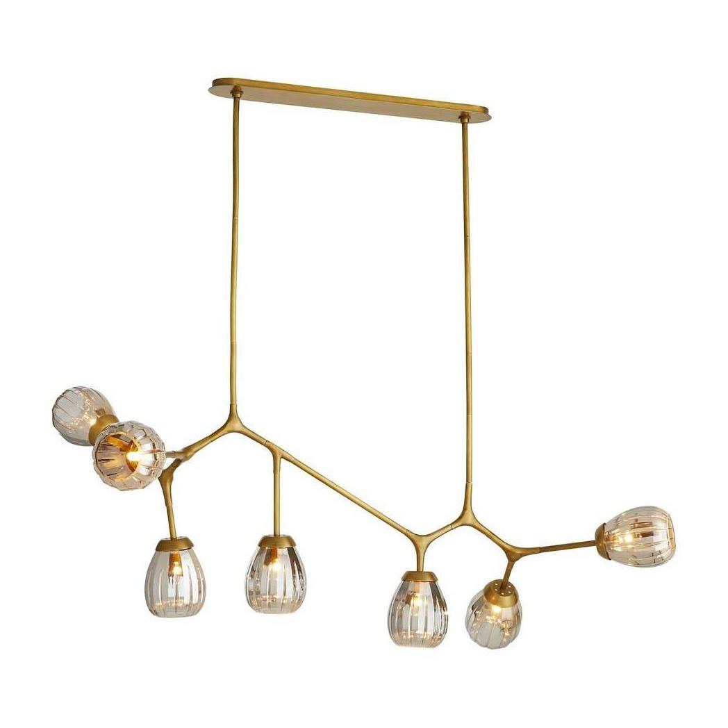 Adjustable Antique Brass Globe Chandelier