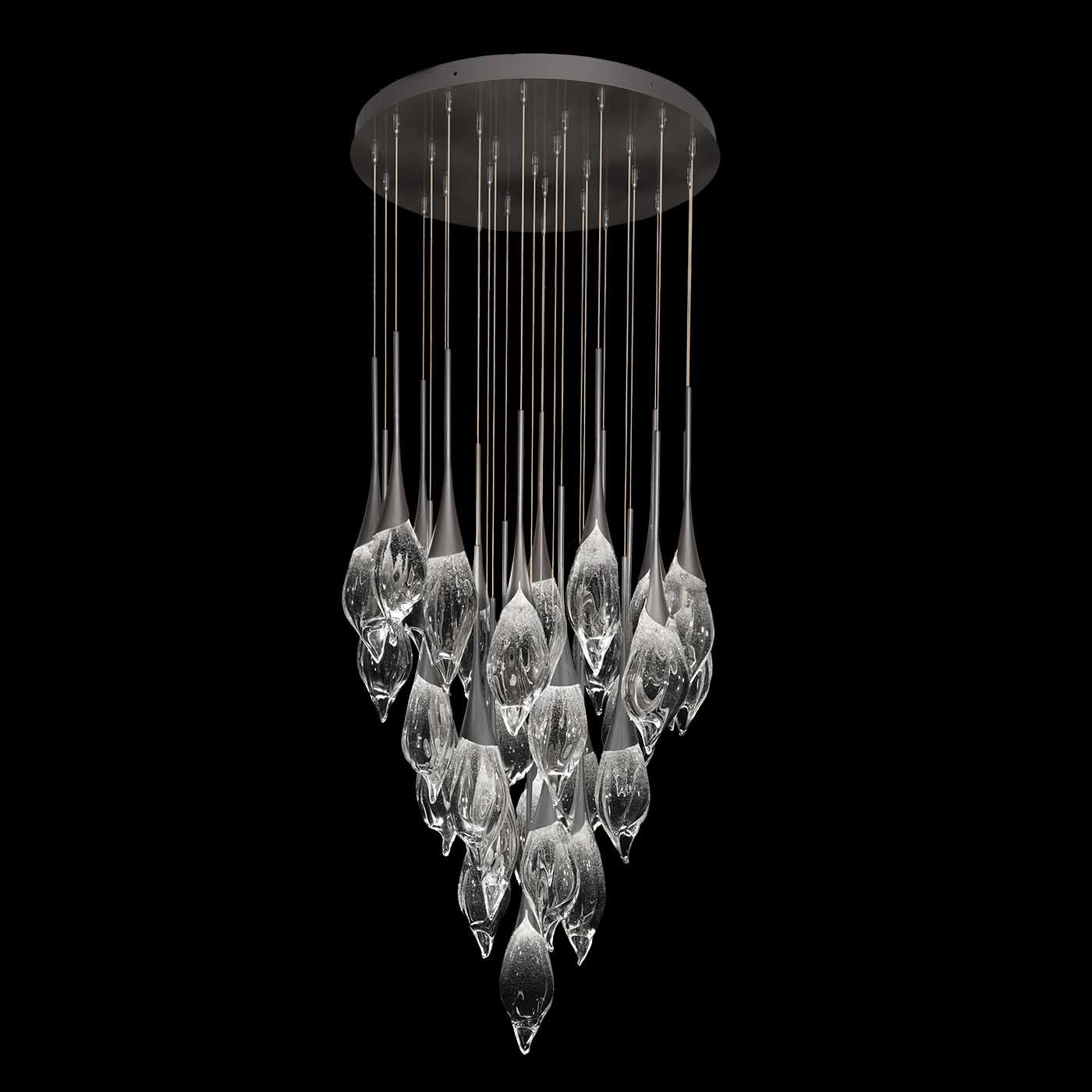 Artisan Glass Tall Round Pendant Light
