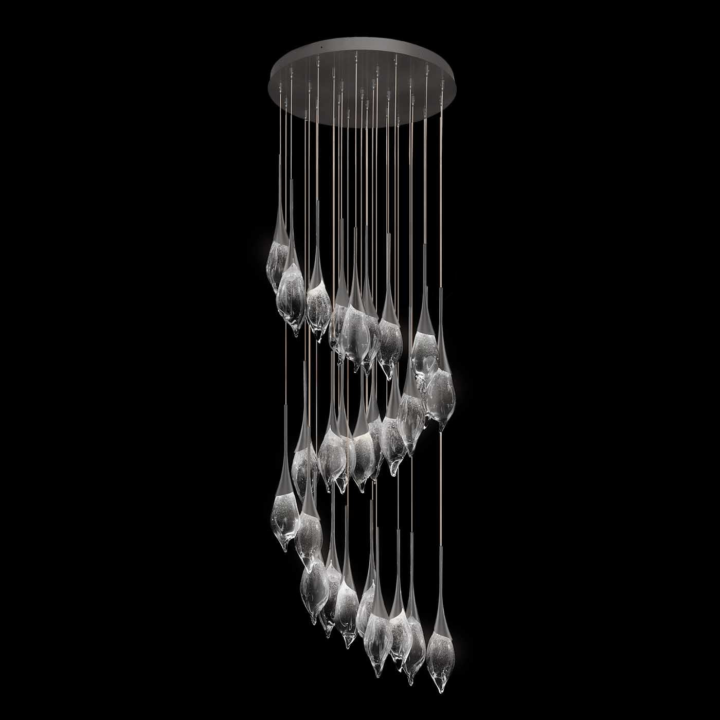 Artisan Glass Tall Round Pendant Light