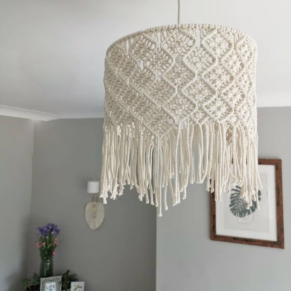 Beige Cotton String Woven Lampshade / Style A