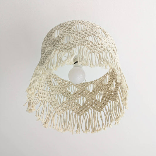 Beige Cotton String Woven Lampshade / Style B