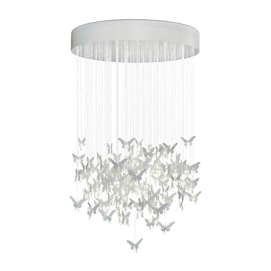 Cascading Porcelain Fairy Chandelier / White