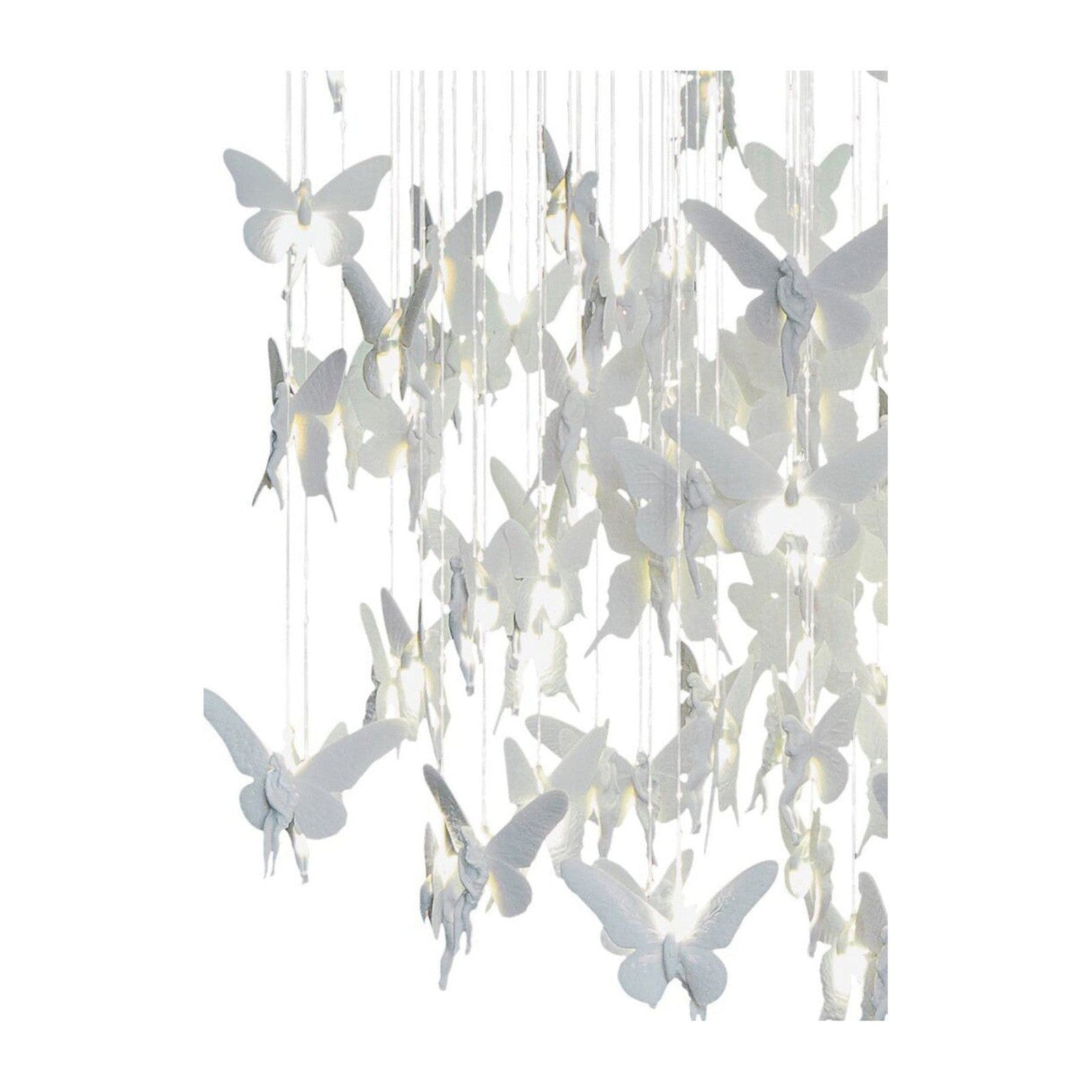 Cascading Porcelain Fairy Chandelier / Golden Luster