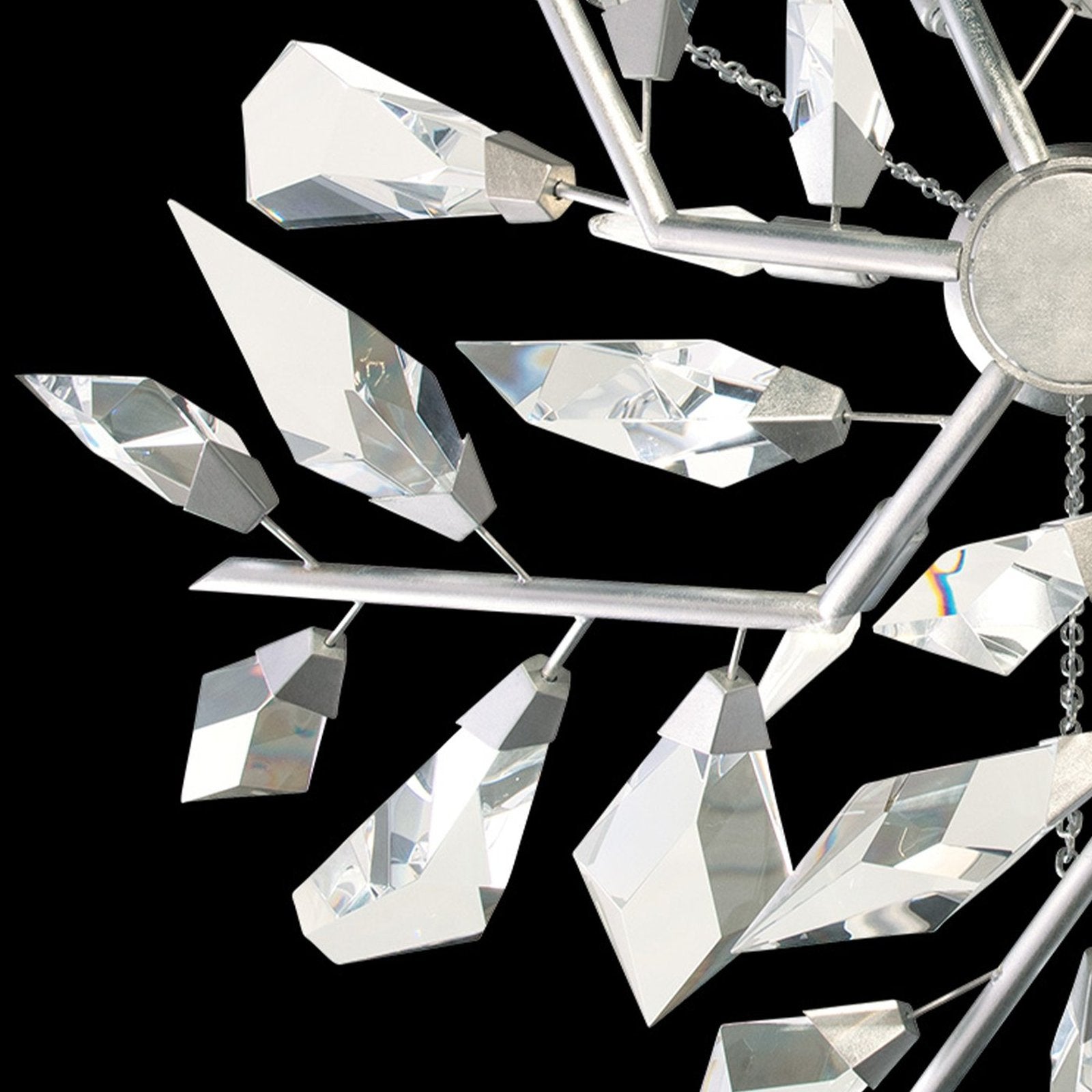 Crystal Leaf Branch Round Pendant Light