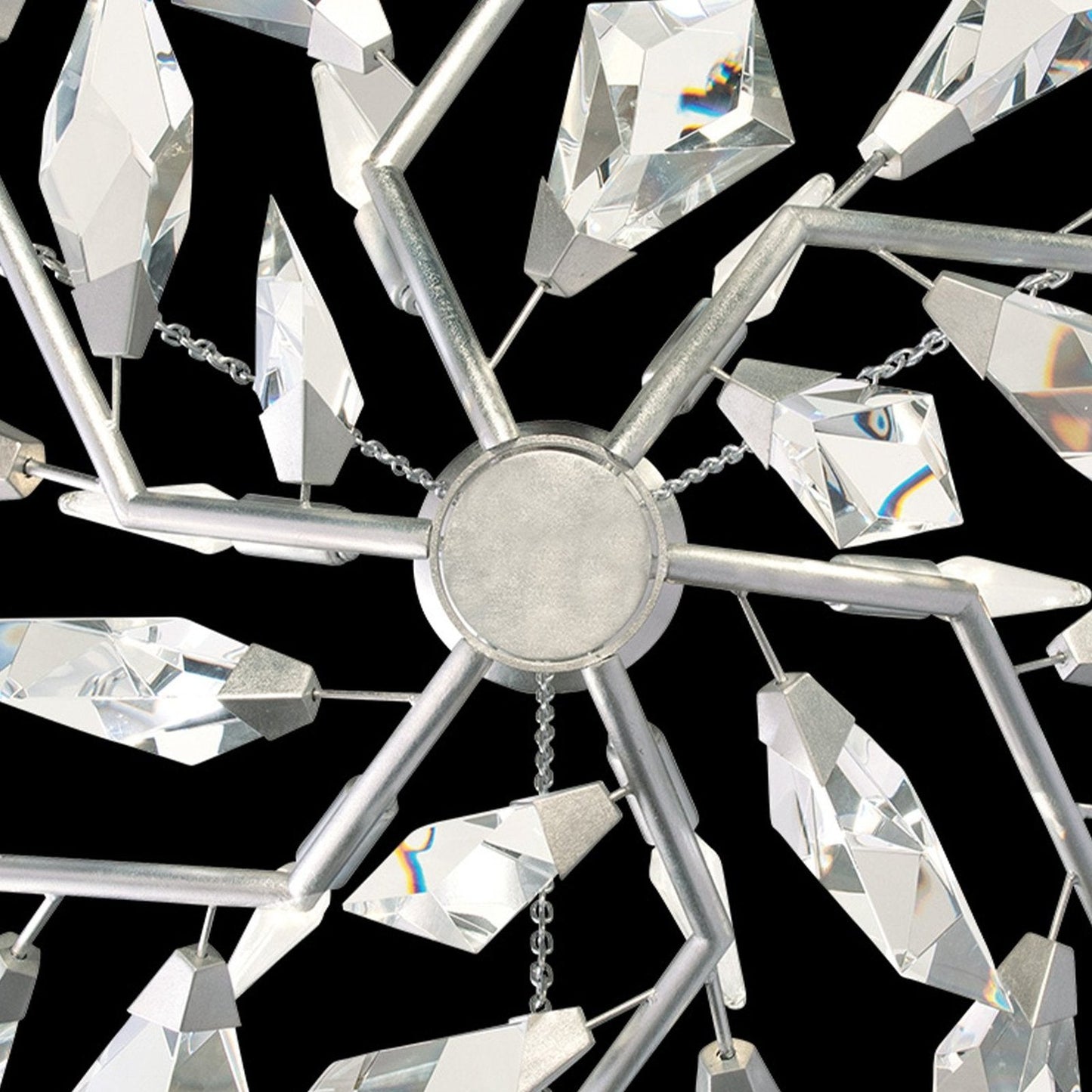 Crystal Leaf Branch Round Pendant Light