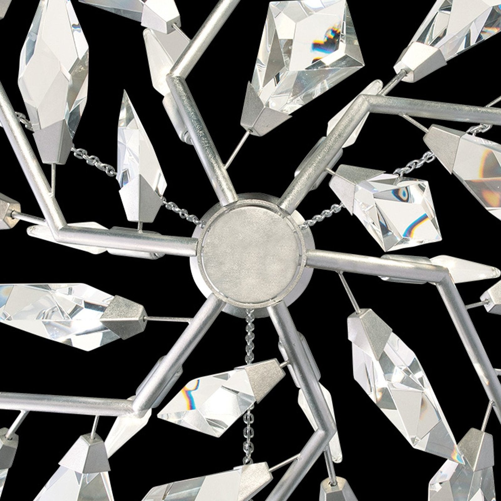 Crystal Leaf Branch Round Pendant Light