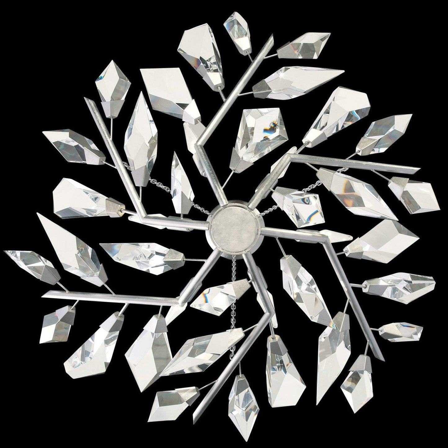 Crystal Leaf Branch Round Pendant Light
