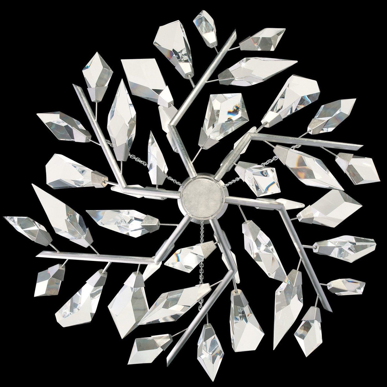 Crystal Leaf Branch Round Pendant Light