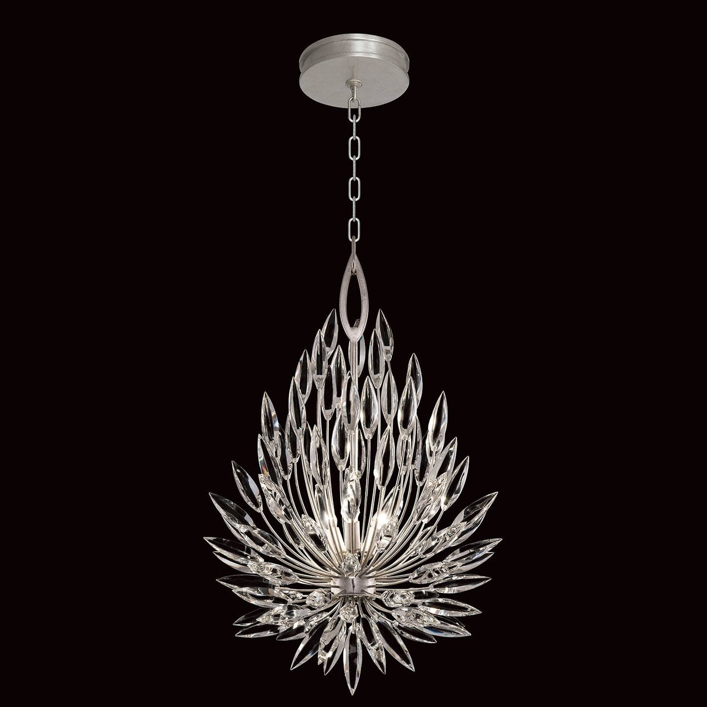 Crystal Lily Bud Round Pendant Light