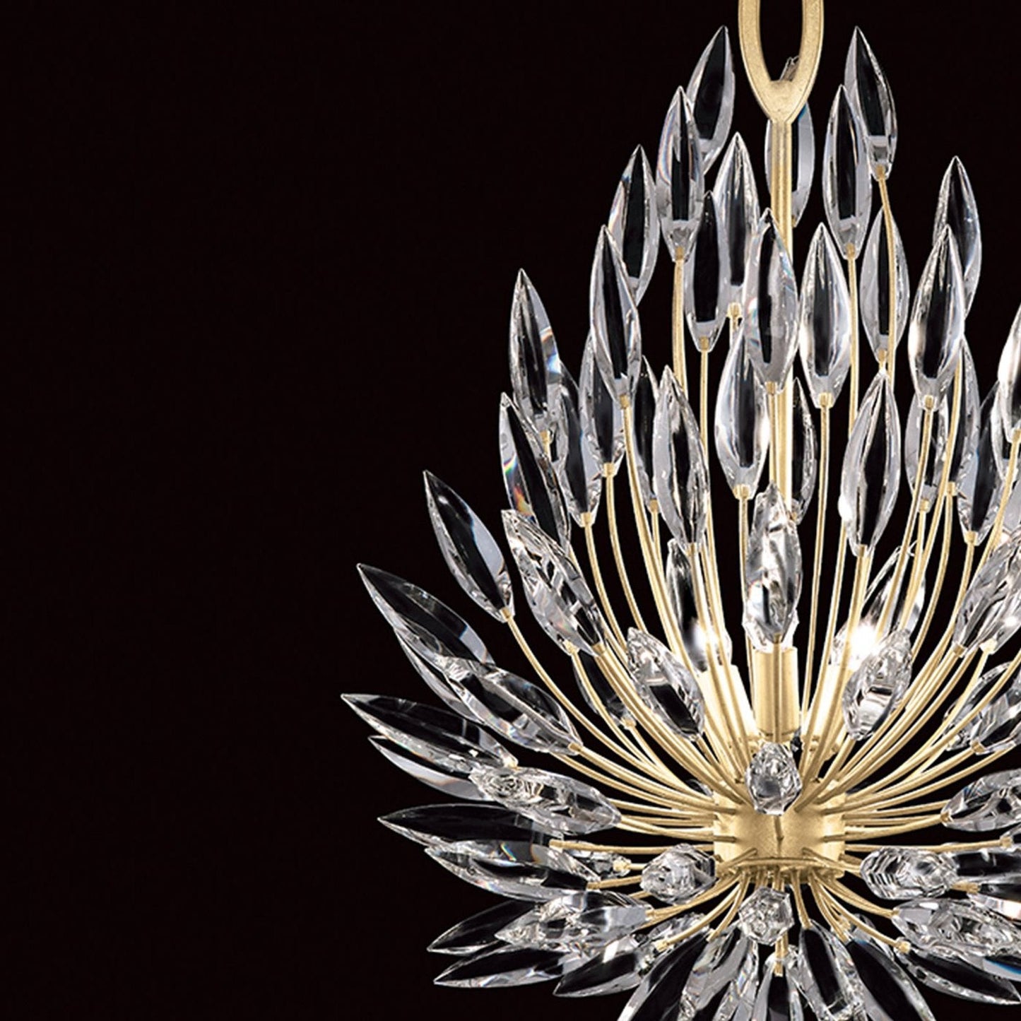 Crystal Lily Bud Round Pendant Light