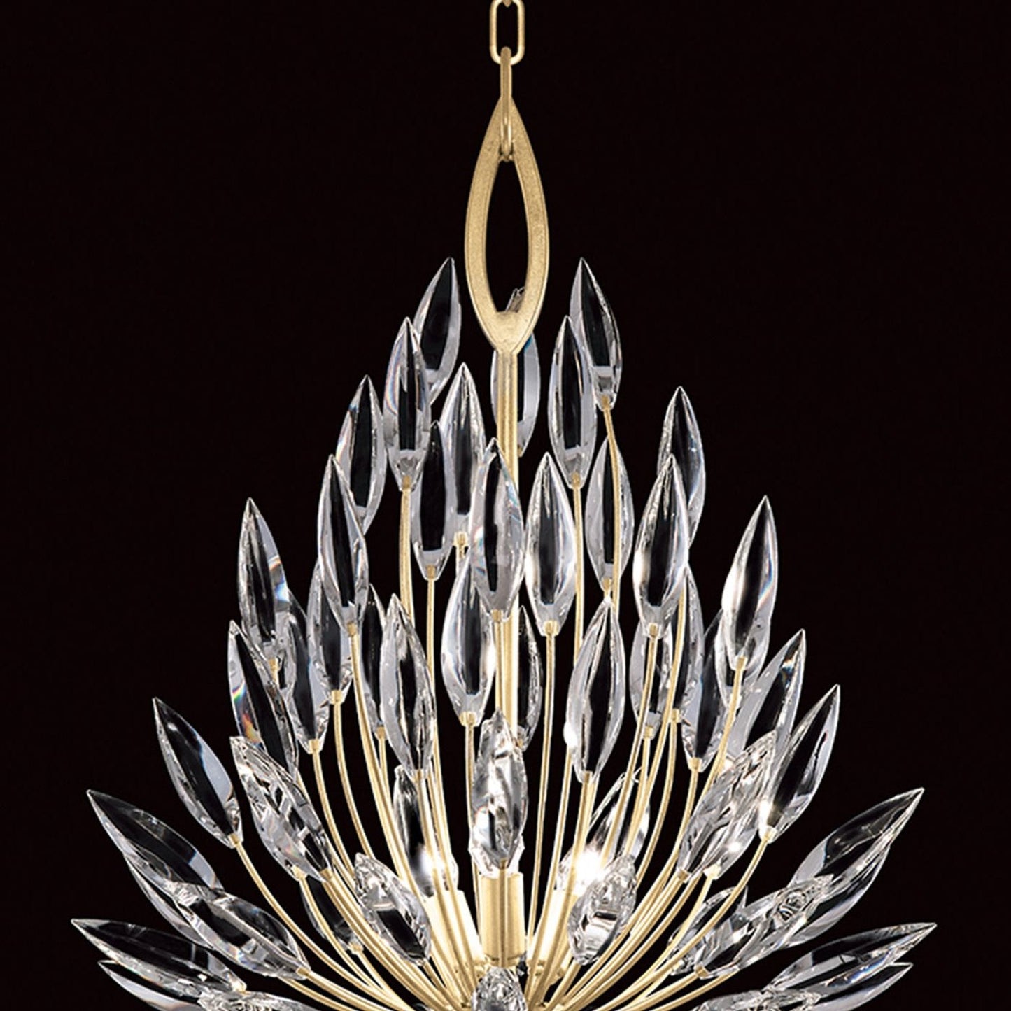 Crystal Lily Bud Round Pendant Light