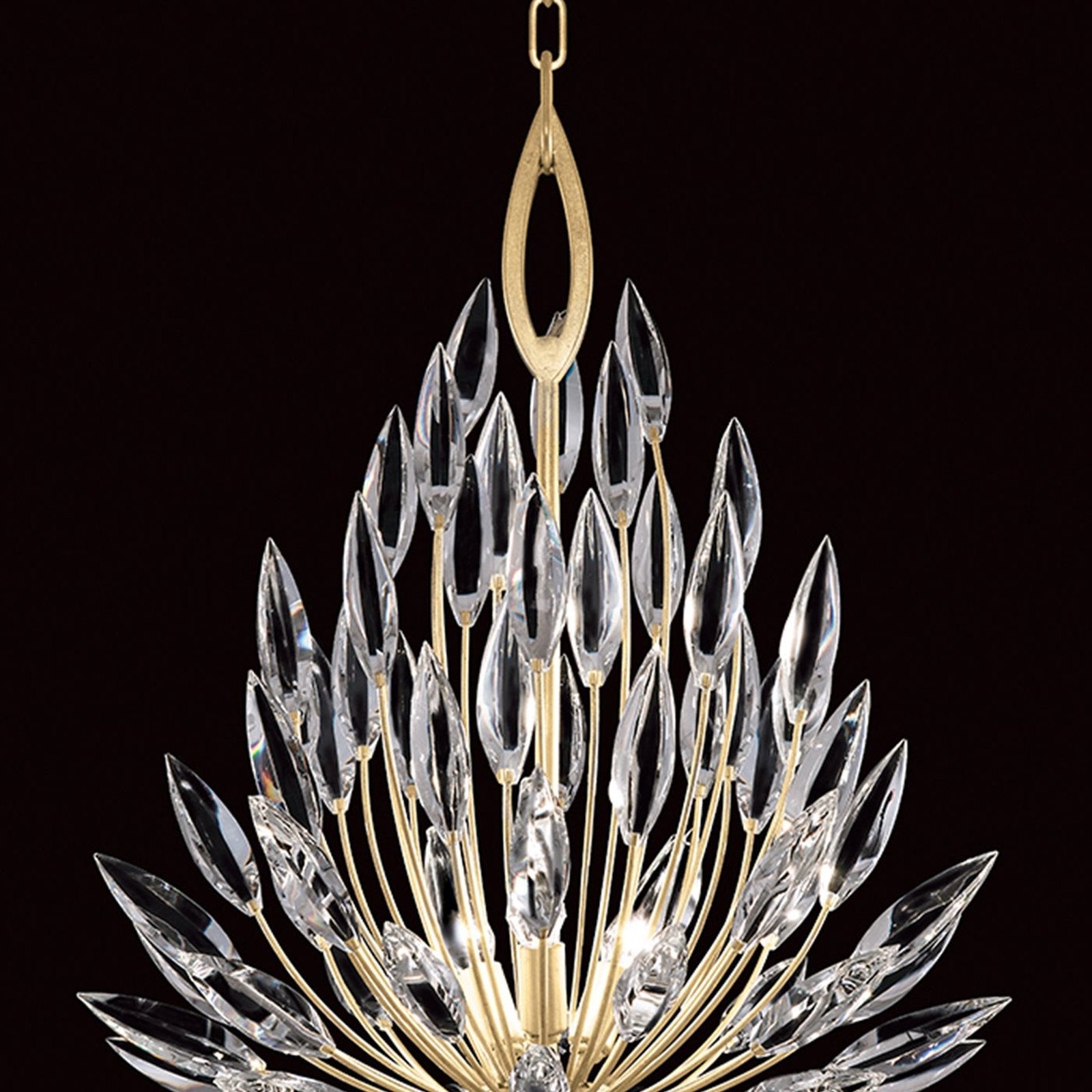 Crystal Lily Bud Round Pendant Light