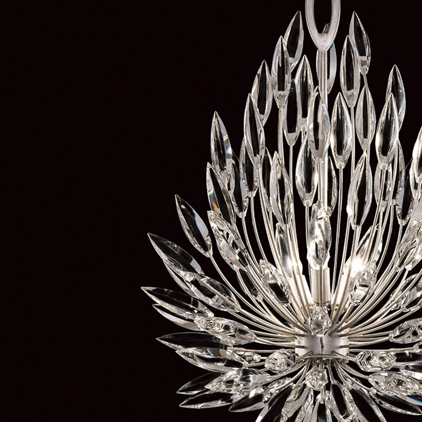 Crystal Lily Bud Round Pendant Light