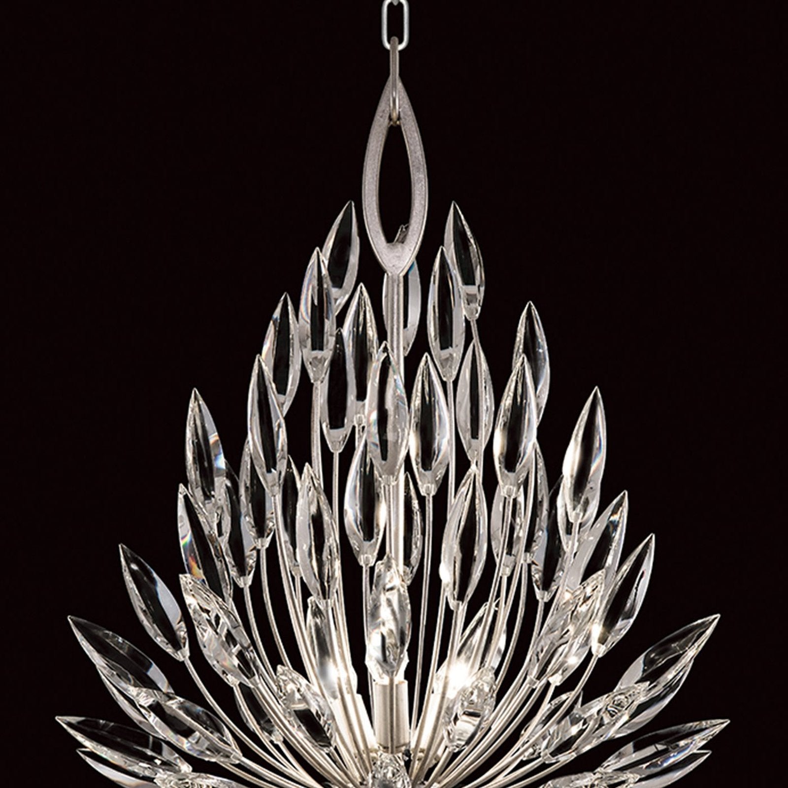 Crystal Lily Bud Round Pendant Light