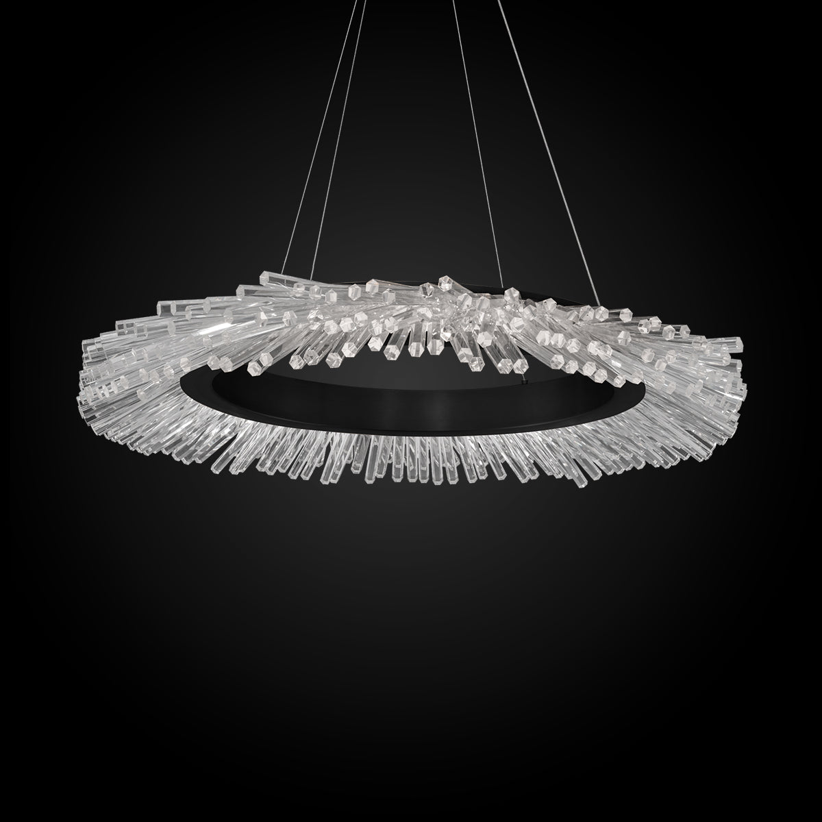 Crystal Ring LED Pendant Light / Black