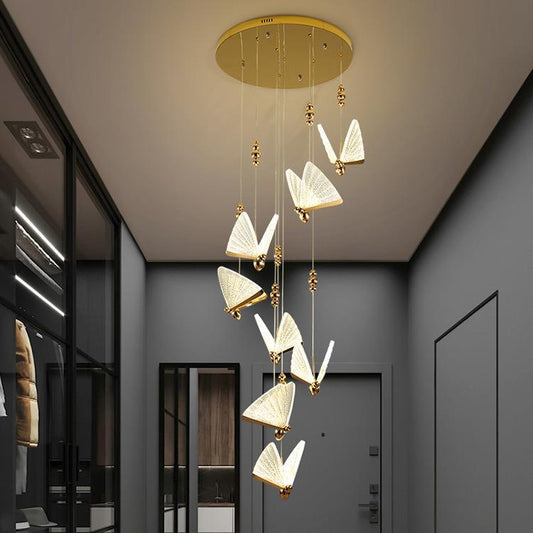 Modern Crystal Fish LED Chandelier / Single lift 4W 140x130x170 / Transparent ice crystal
