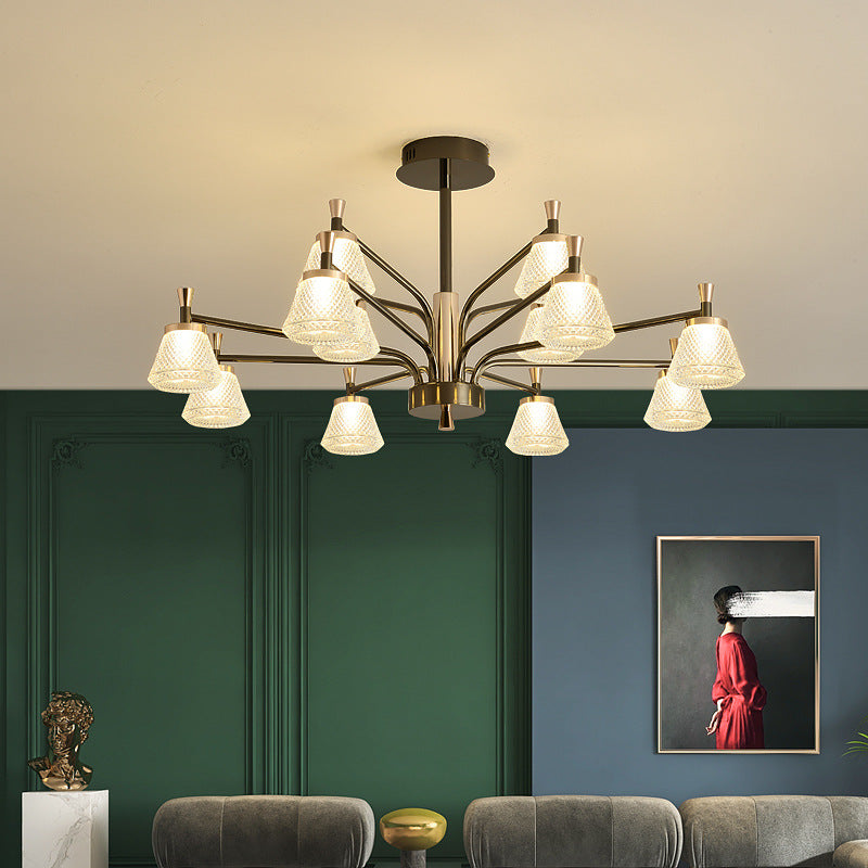 Modern Multi-Ring Three-Colour Chandelier / 6 Heads