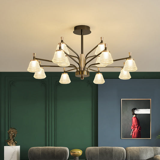 Modern Multi-Ring Three-Colour Chandelier / 6 Heads
