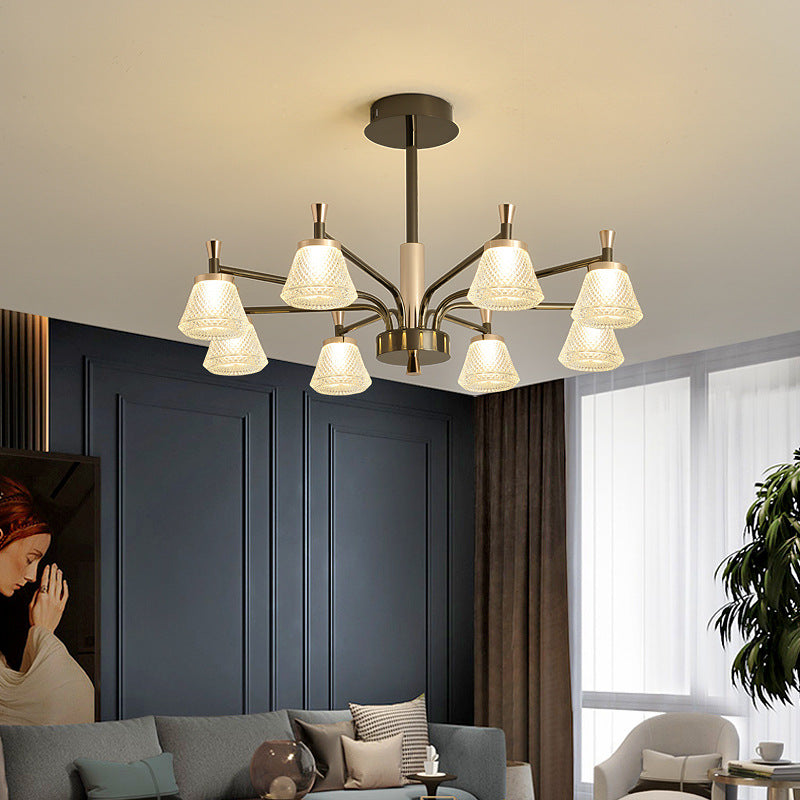 Modern Multi-Ring Three-Colour Chandelier / 8 Heads