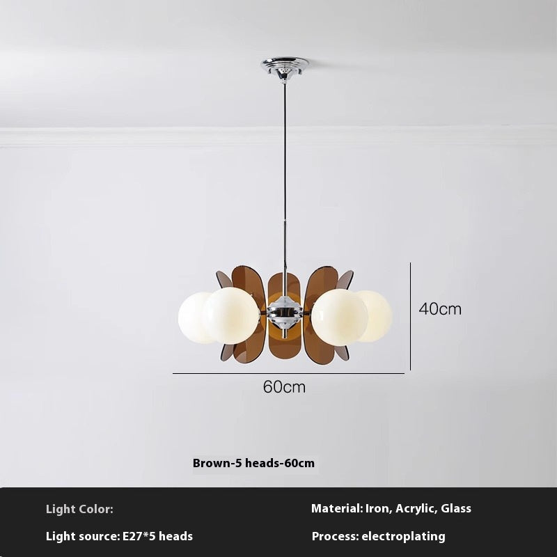 Nordic Glass Multi-Light LED Chandelier / Tricolor Light / Brown 8 Heads