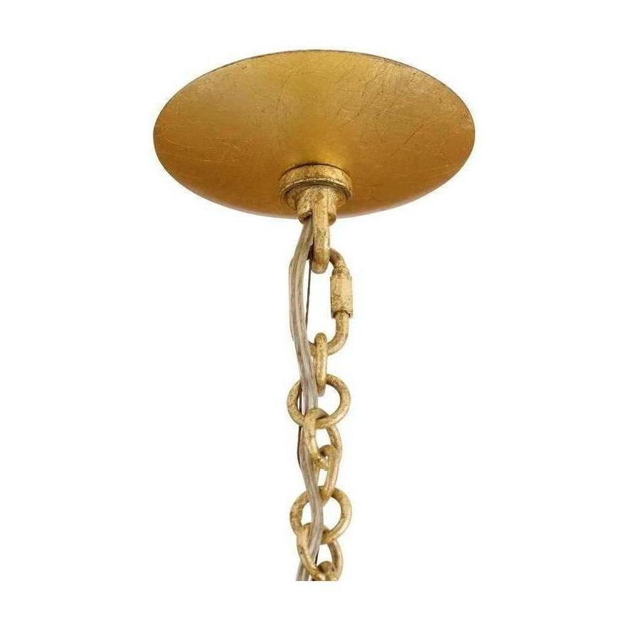 Oversized Gold-Leaf Disc Chandelier