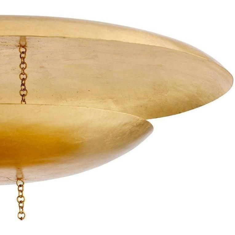 Oversized Gold-Leaf Disc Chandelier