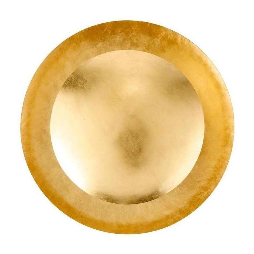 Oversized Gold-Leaf Disc Chandelier